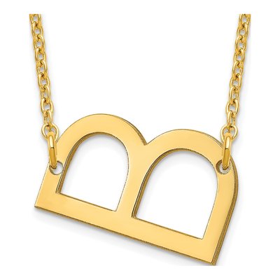 10K Yellow Gold Small Letter B Necklace