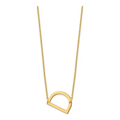 10K Yellow Gold Small Letter D Necklace – view 2