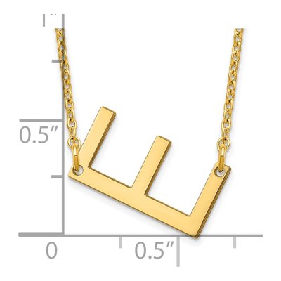10K Yellow Gold Small Letter E Necklace – view 3