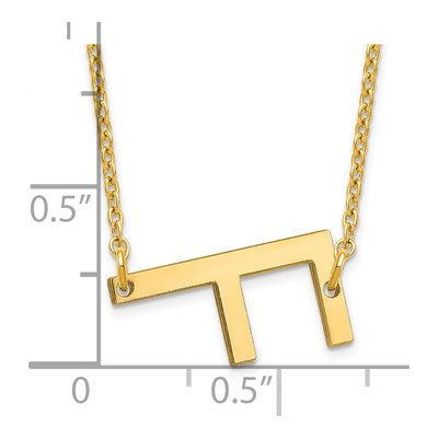 10K Yellow Gold Small Letter F Necklace – view 3