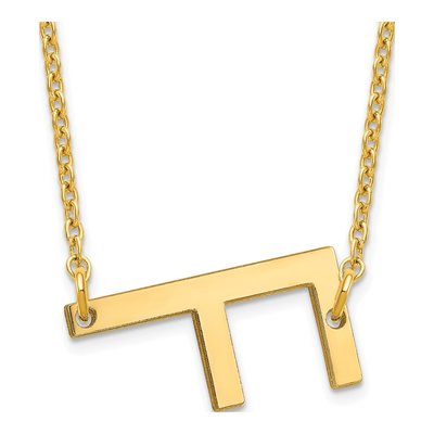 10K Yellow Gold Small Letter F Necklace