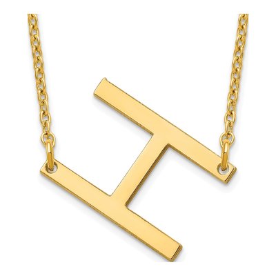 10K Yellow Gold Small Letter H Necklace
