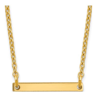 10K Yellow Gold Letter I Initial Necklace