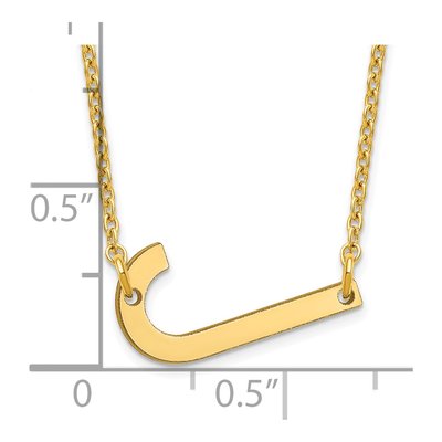 10K Yellow Gold Small Letter J Necklace – view 3