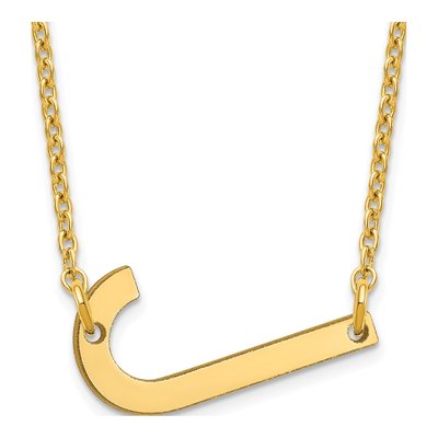 10K Yellow Gold Small Letter J Necklace