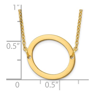 10K Yellow Gold Small Letter O Necklace – view 3