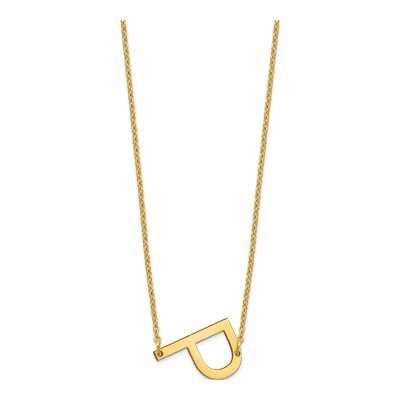 10K Yellow Gold Letter P Necklace – view 2