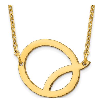 10K Yellow Gold Small Letter Q Necklace
