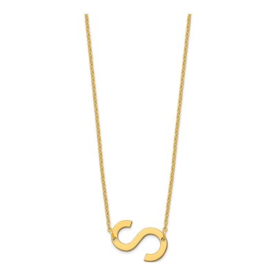 10K Yellow Gold Small Letter S Necklace – view 2