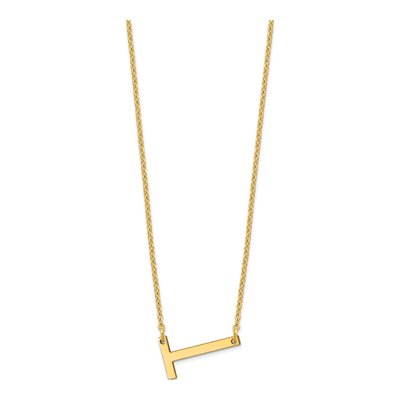 10K Yellow Gold Letter T Necklace – view 2