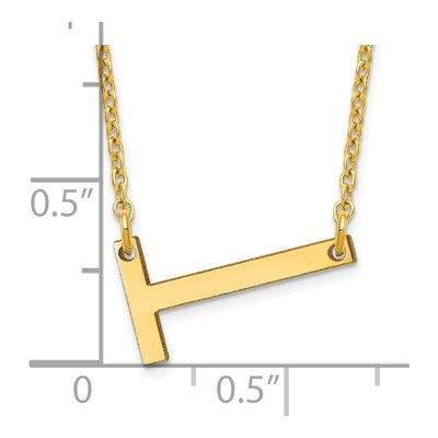 10K Yellow Gold Letter T Necklace – view 3