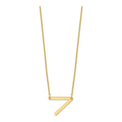 10K Yellow Gold Small Letter V Necklace – view 2