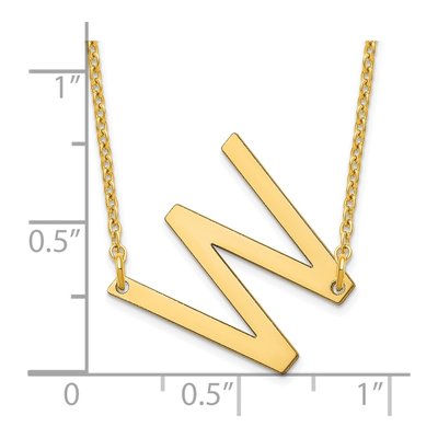 10K Yellow Gold Small Letter W Necklace – view 3