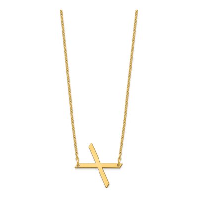 10K Yellow Gold Small Letter X Necklace – view 2