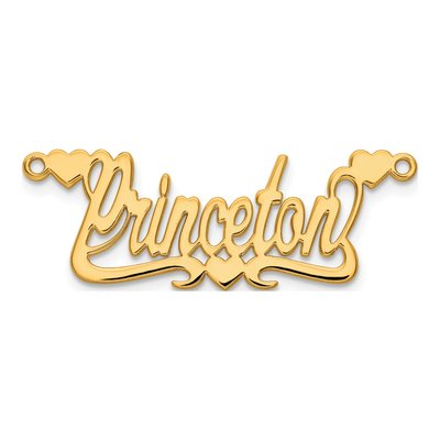10K Yellow Gold Personalized Name Plate Pendant – view 5
