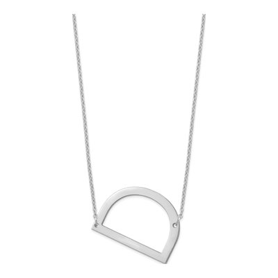 10K White Gold Letter D Necklace – view 2