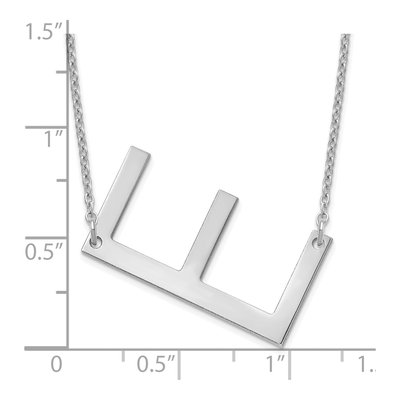 10K White Gold Large Letter E Necklace – view 3