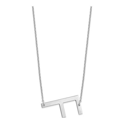 10K White Gold Large Letter F Necklace – view 2