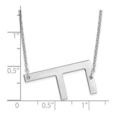 10K White Gold Large Letter F Necklace – view 3