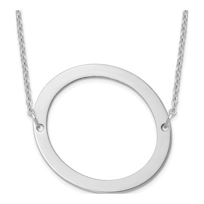 10K White Gold Large Letter O Necklace