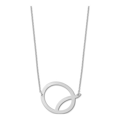 10K White Gold Letter Q Necklace – view 2