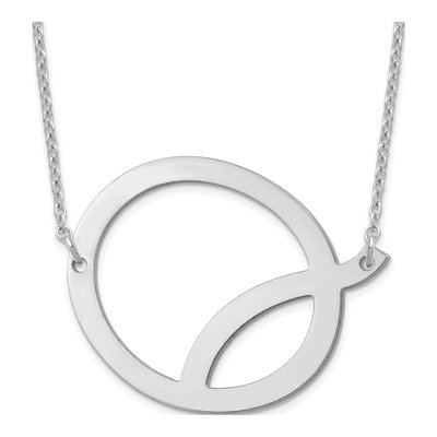 10K White Gold Letter Q Necklace