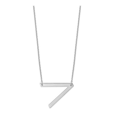 10K White Gold Large Letter V Necklace – view 2