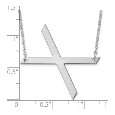 10K White Gold Letter X Necklace – view 3