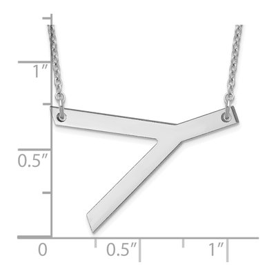 10K White Gold Letter Y Necklace – view 3
