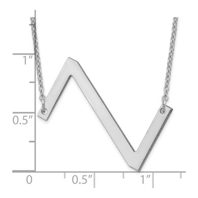 10K White Gold Letter Z Necklace – view 3