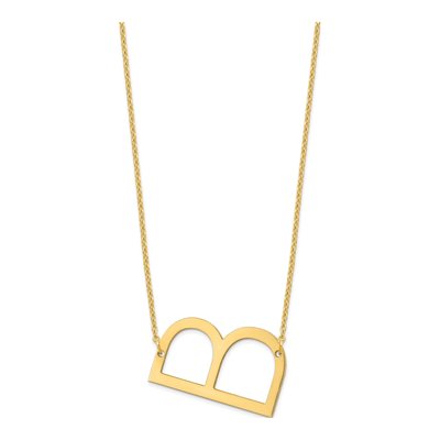 10K Yellow Gold Large Sideways Initial B Necklace – view 2