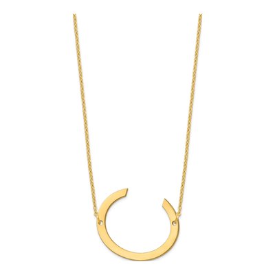 10K Yellow Gold Large Letter C Necklace – view 2