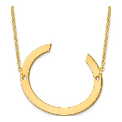 10K Yellow Gold Large Letter C Necklace