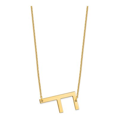 10K Yellow Gold Letter F Necklace – view 2
