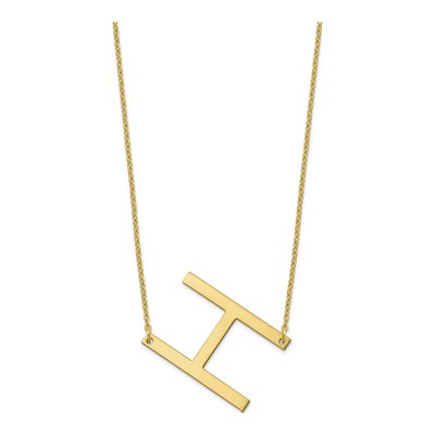 10K Yellow Gold Letter H Necklace – view 2