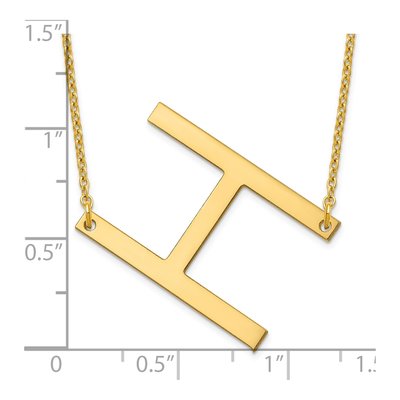 10K Yellow Gold Letter H Necklace – view 3