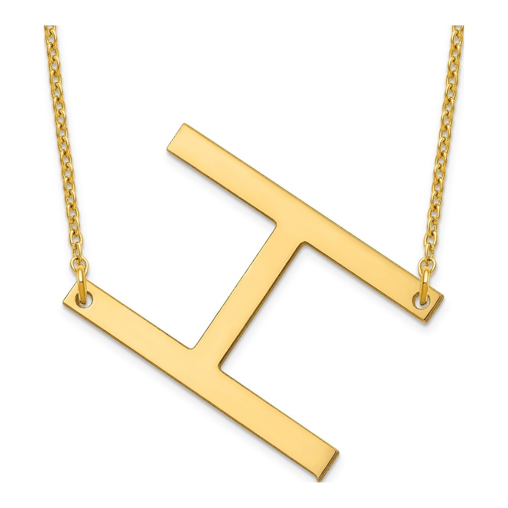 10K Yellow Gold Letter H Necklace