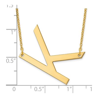 10K Yellow Gold Large Letter K Necklace – view 3