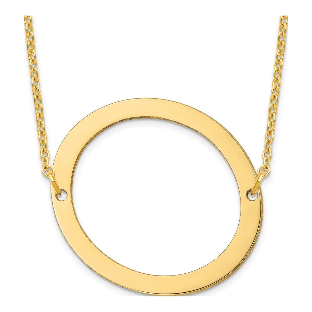 10K Yellow Gold Large Letter O Necklace