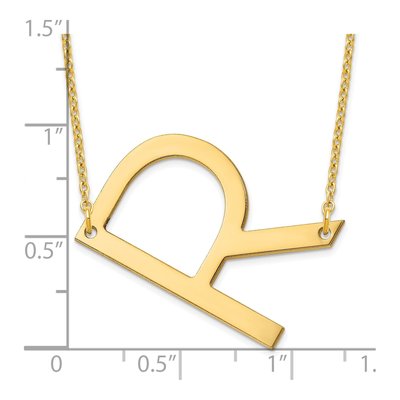 10K Yellow Gold Letter R Necklace – view 3