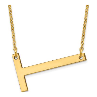 10K Yellow Gold Letter T Necklace