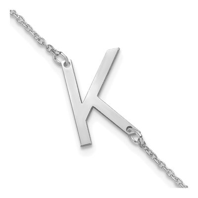 10K White Gold Letter K Bracelet