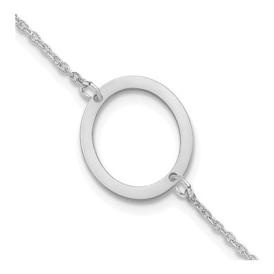 10K White Gold Letter O Bracelet