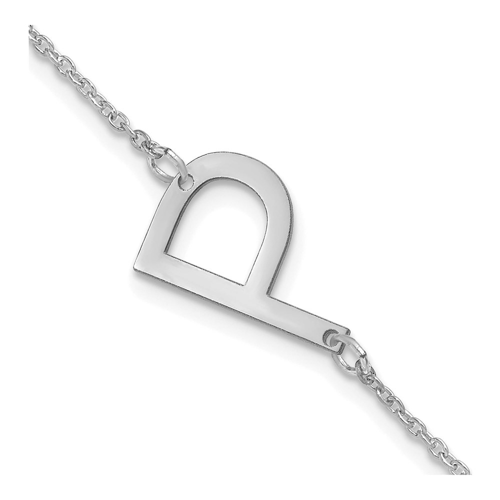 10K White Gold Letter P Bracelet