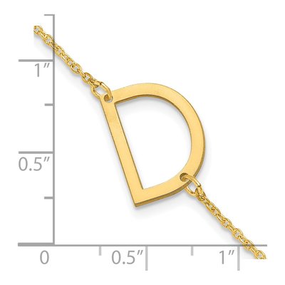 10K Yellow Gold Letter D Bracelet – view 3