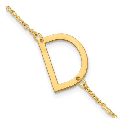 10K Yellow Gold Letter D Bracelet