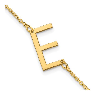 10K Yellow Gold Letter E Bracelet