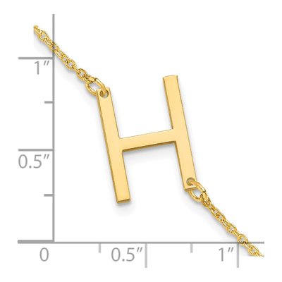 10K Yellow Gold Letter H Bracelet – view 3
