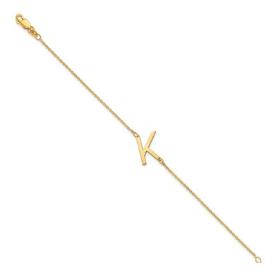 10K Yellow Gold Small Letter K Bracelet – view 2
