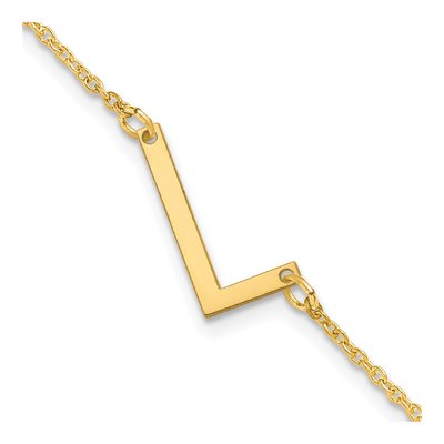 10K Yellow Gold Letter L Bracelet